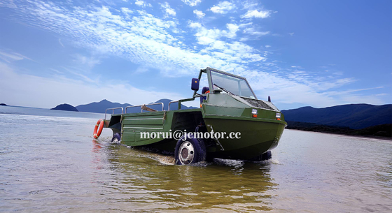 Προσαρμοσμένο όχημα αμφίβιο εκτός δρόμου 4WD 1000kg / 10 άτομα χωρητικότητα Υβριδικές και βενζινικές εκδόσεις για ξηρά και νερό